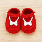 Handmade Red Newborn Baby Crochet Shoes