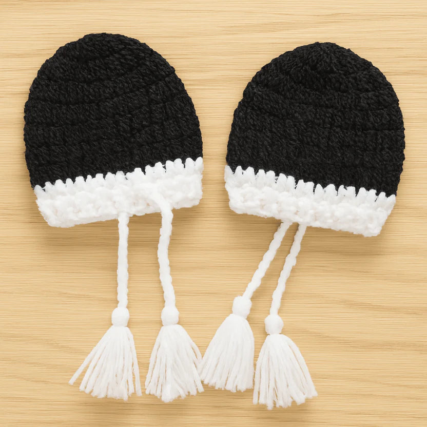 Handmade Baby Black Crochet Gloves