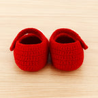 Handmade Red Newborn Baby Crochet Shoes