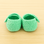 Handmade green Newborn Baby Crochet Shoes