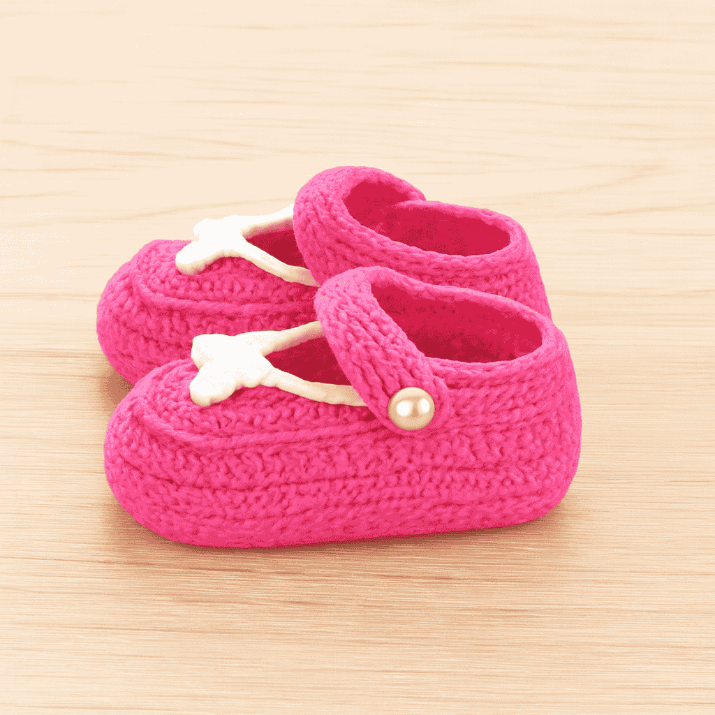 Crochet Pink Baby Shoes