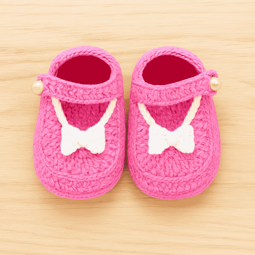 Crochet Pink Baby Shoes